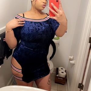 Velvet Blue Mini Dress